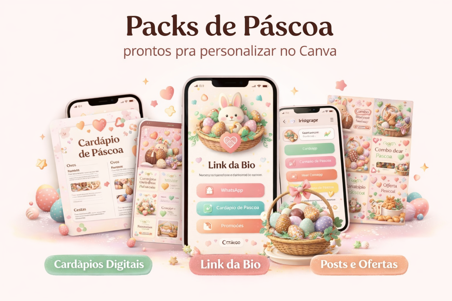Mockups do Pack Páscoa Lucrativa