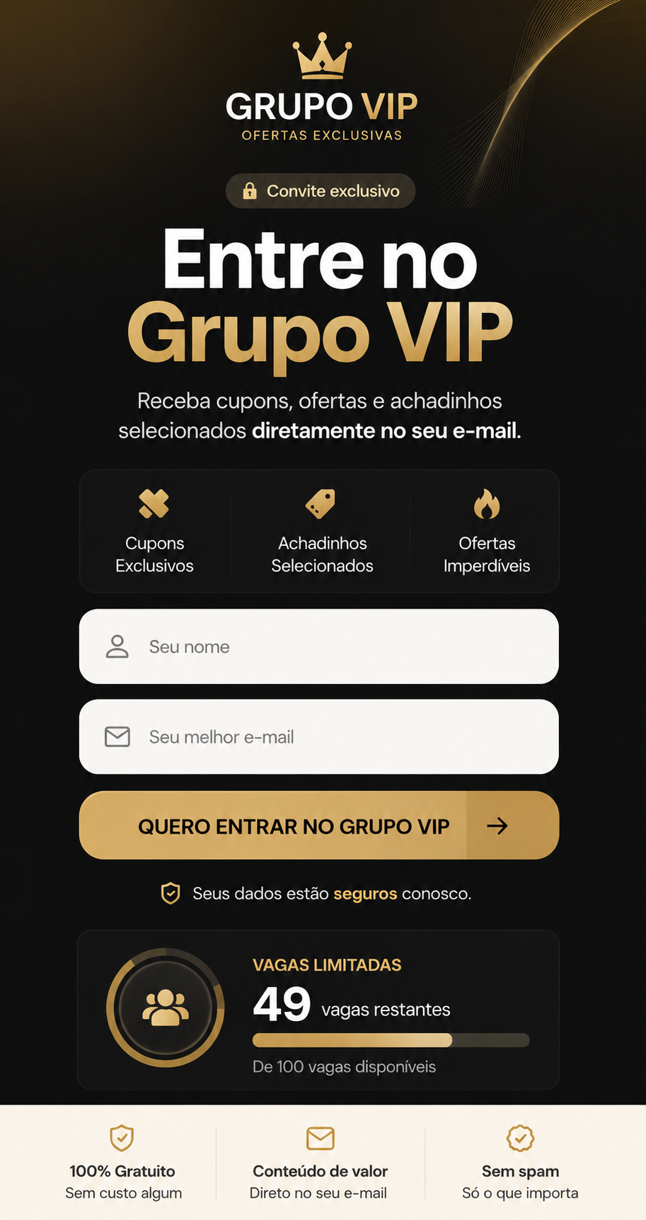 Mockup da página